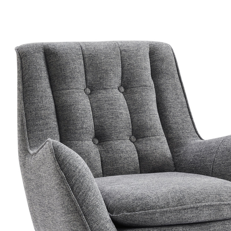 Fauteuil d'appoint rembourré l 30,31 po Brianne, Mélange de lin gris foncé
