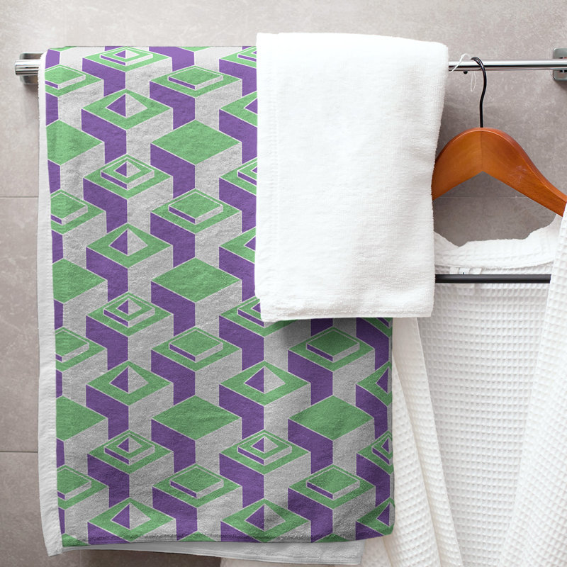 Jordao Bath Towel, Blue/Green/Light Gray