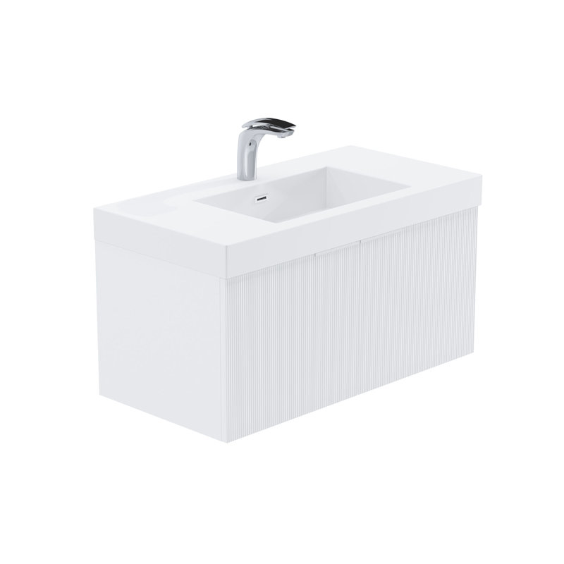 36" Single Vanity Set, Base, Resin Top, White