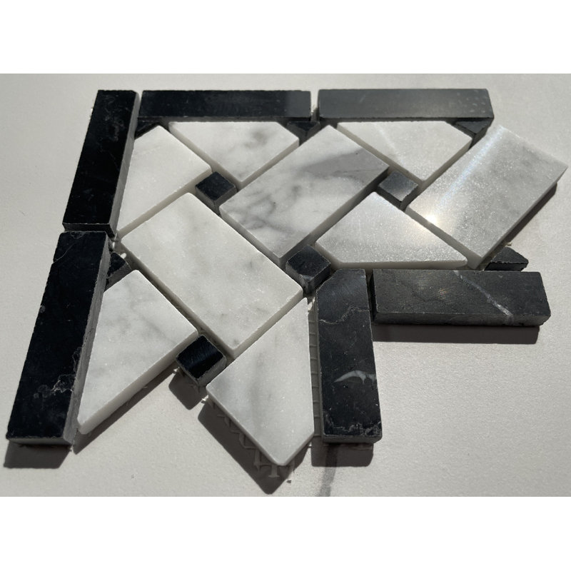 5" x 6" Marble Basketweave Mosaic Wall & Floor Tile