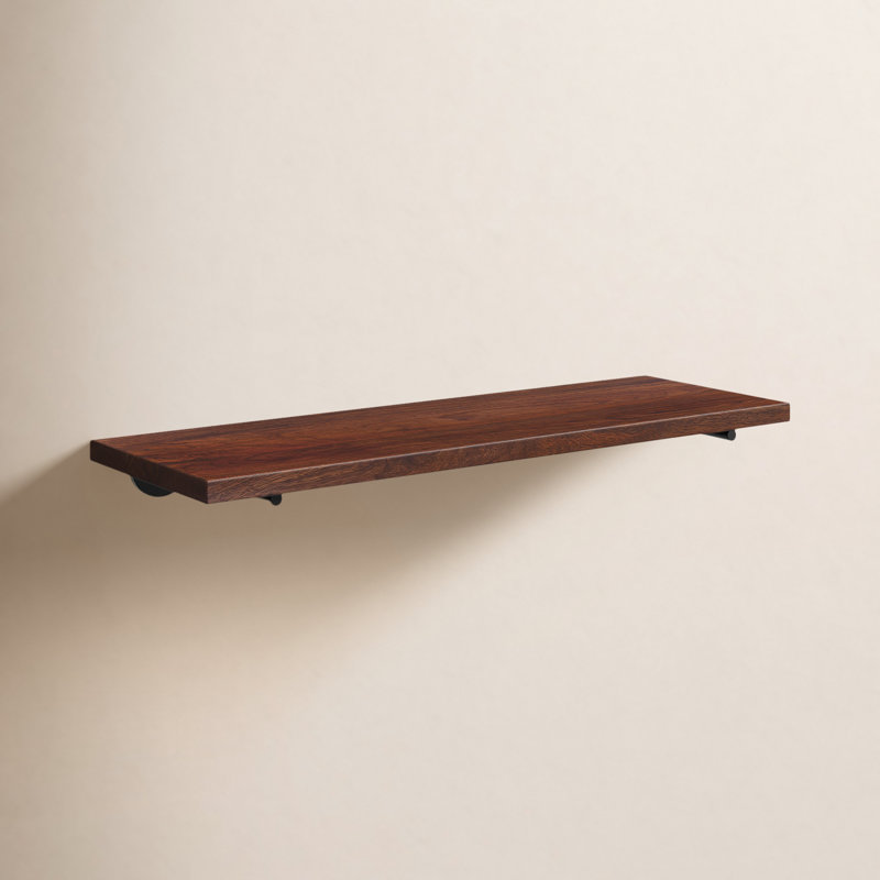 Venice Solid Wood & Metal Floating Shelf, Walnut