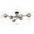 6 - Light Linear Sputnik Glass Semi Flush Mount