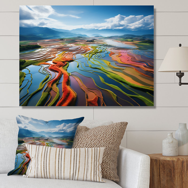 «Colorful Rainbow Fields Of Chroma I», reproduction sur toile, H 12 po x l 20 po x P 1 po, Toile tendue