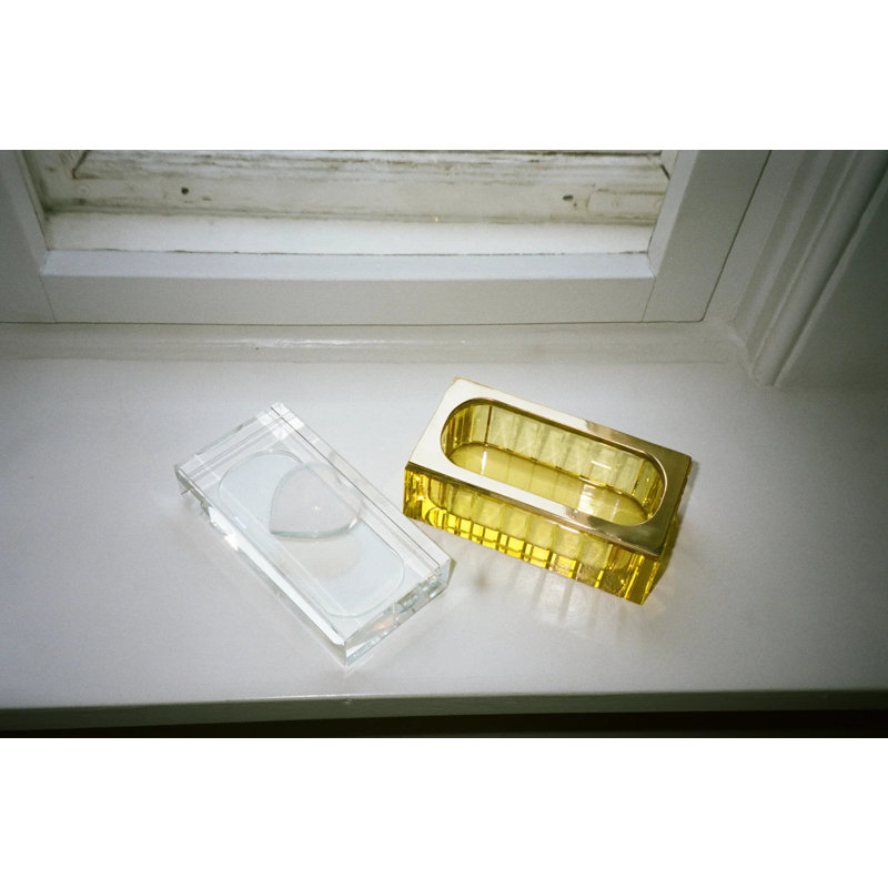 White Heart Crystal Jewelry Box