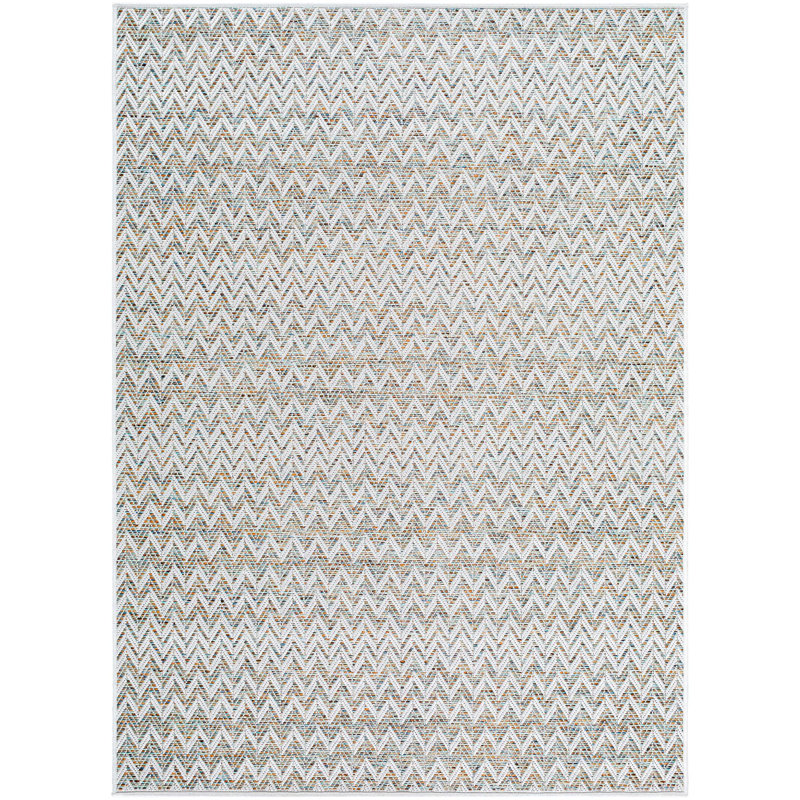 Blunk Cottage Outdoor Machine Woven Area Rug, Rectangle 6'3" x 9'