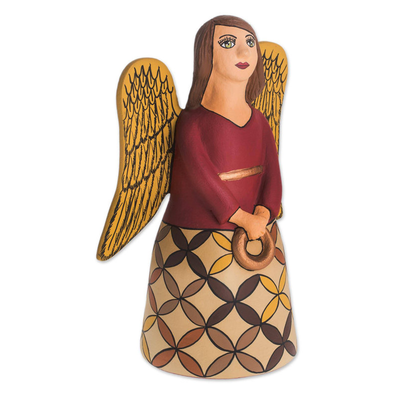 Novica Obedient Angel Ceramic Statuette