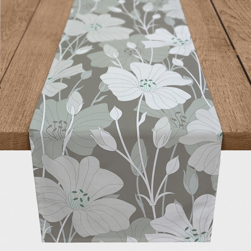 Chemin de table Floral, Gris