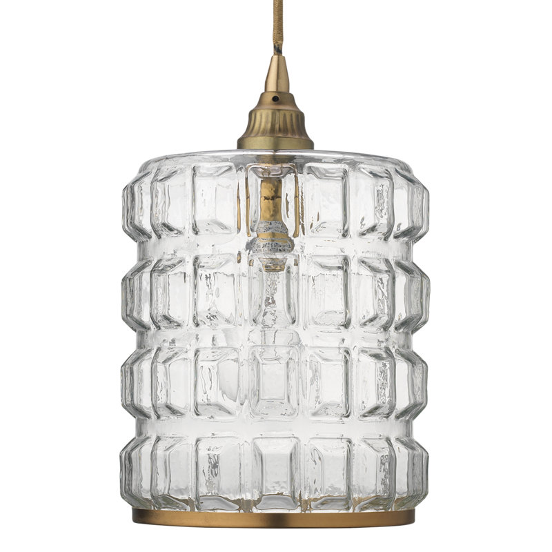 Luminaire suspendu cylindrique à 1 lumière Madison, Laiton