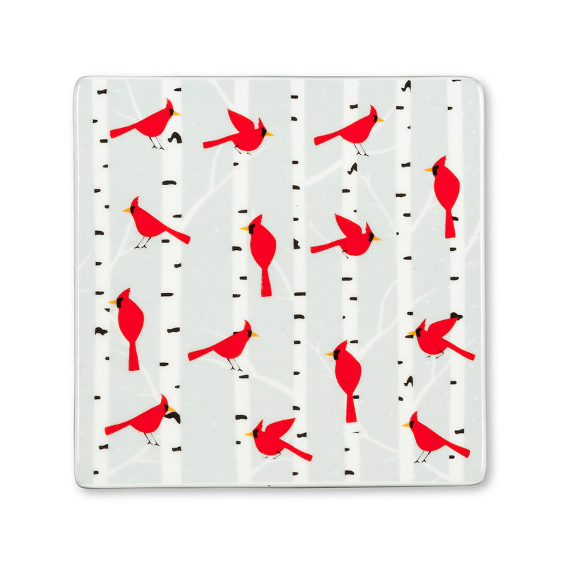 Cardinals & sous-verre en bouleau