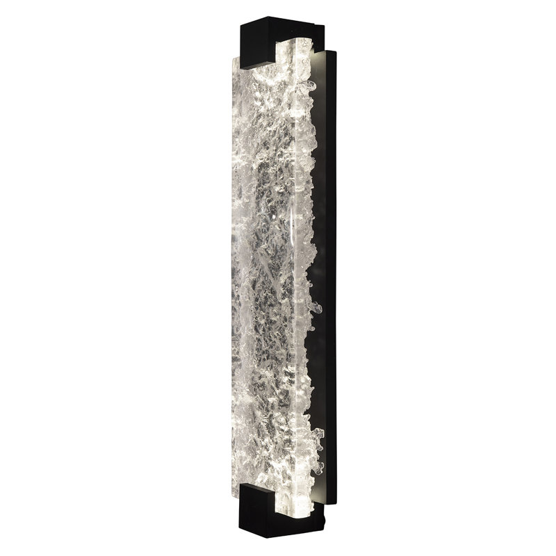 Terra 2 - Light LED Flush Mounted Sconce, Black, 11.75" H x 6.25" W x 3.5" D, Rake Clear