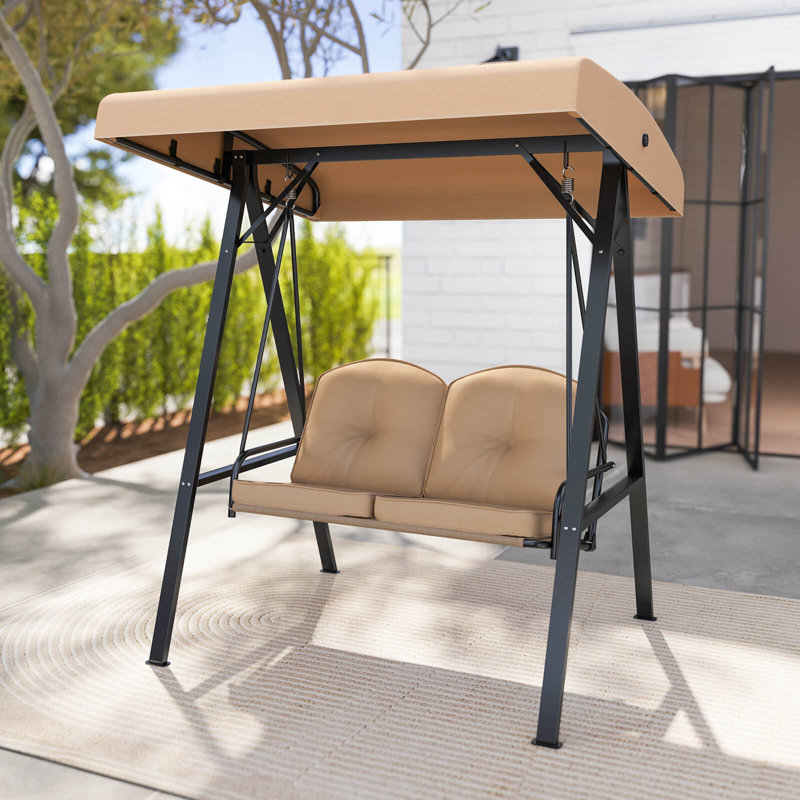 Causeuse 2 pièces pour l'extérieur avec support en forme de A, Beige