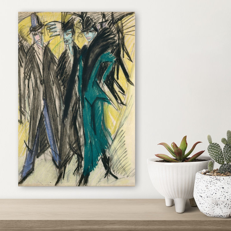 Berlin Street Scene, 1914 Contemporary Wall Art Print 1 Piece Wrapped Canvas Wall Art, 45.72cm H x 30.48cm W