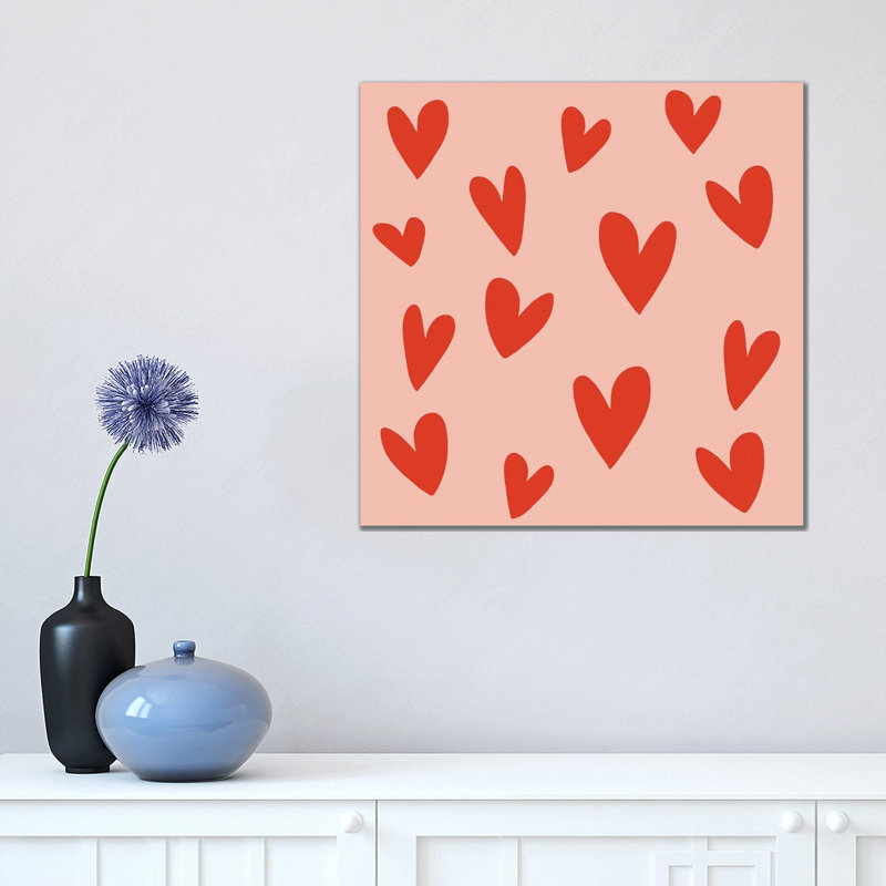 Hearts by Art Mirano - Wrapped Canvas Painting, 45.72cm H x 45.72cm W x 1.905cm W