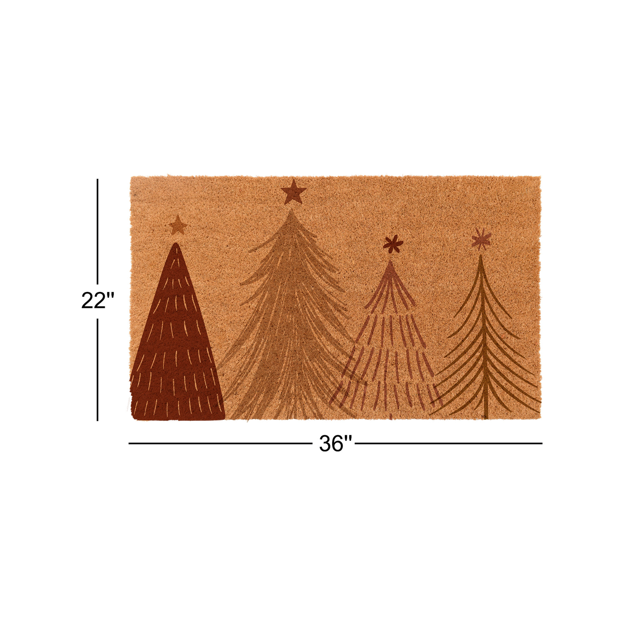 Glendean Non-Slip Christmas Outdoor Doormat, 22" W x 36" L