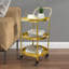 Elegant 78 cm H Gold 3-Tier Metal Rolling Bar Cart for Home