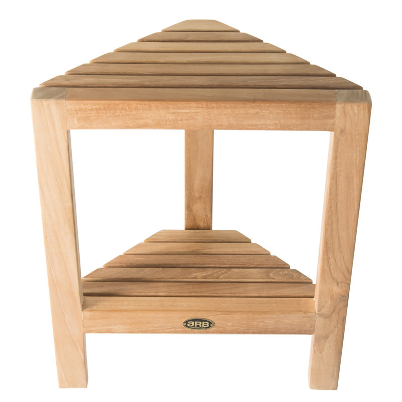 Hieu 14.5'' W Teak Corner Shower Bench