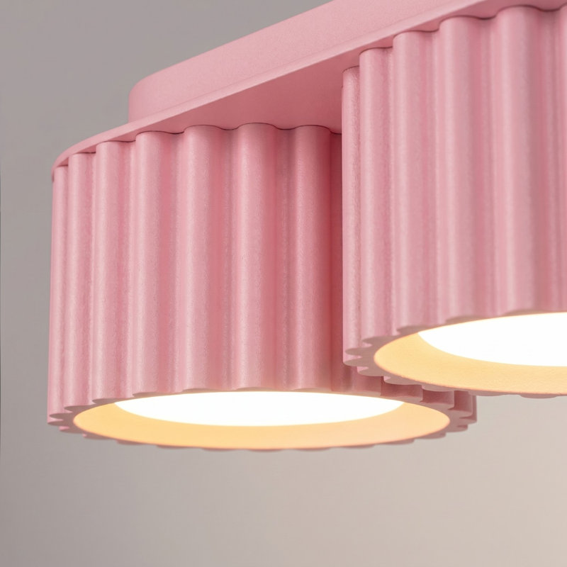 Aura Aluminium Flush Mount, Pink, 32,5x10x8 cm, 3 Lights