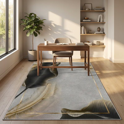 Tapis noir et doré Aurelia