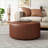 Ottoman Modern 30x30x16 Walnut Brown Faux Leather Living Room Footrest | Faux Leather | Brown-123499539