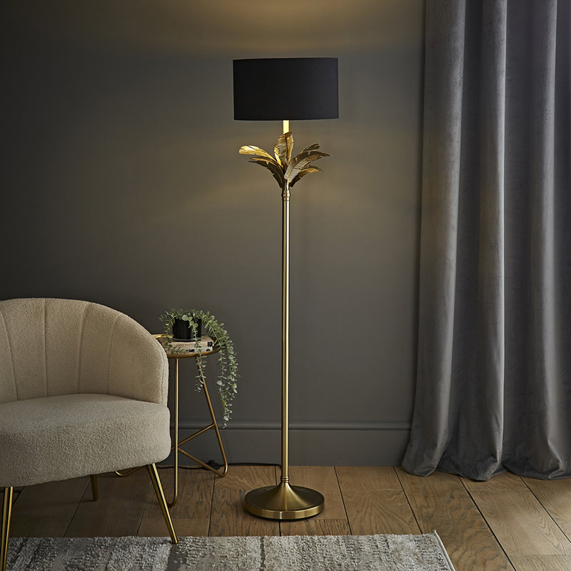 Waynesfield 157.5cm Polished Traditional Floor Lamp, Yes, Black