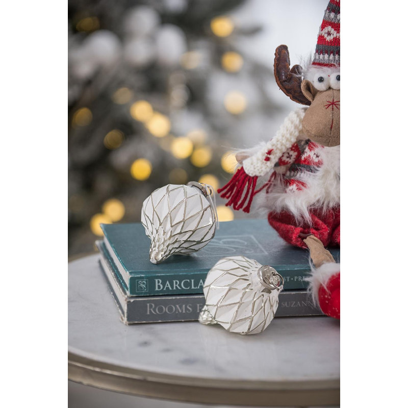 Boules de Noël en verre Gries pour présentation d'arbre de Noël, H 4,3 po x l 4,3 po x P 4,3 po