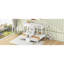 Twin over Twin & Twin Bunk Bed with Built-in Staircase and Storage Drawer,White