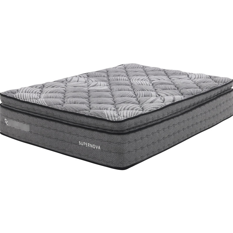 Matelas pour grand lit de 14 po avec mousse à mémoire de forme Super Qs avec mousse à mémoire de forme, housse de 380 g / m², mousse de lit à noyau roulé et matériau à ressorts, doux