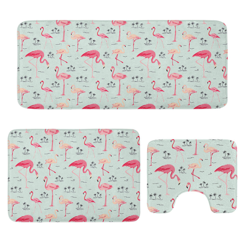  Ensemble de tapis pour salle de bain Flamingo 3 pièces Flamingo