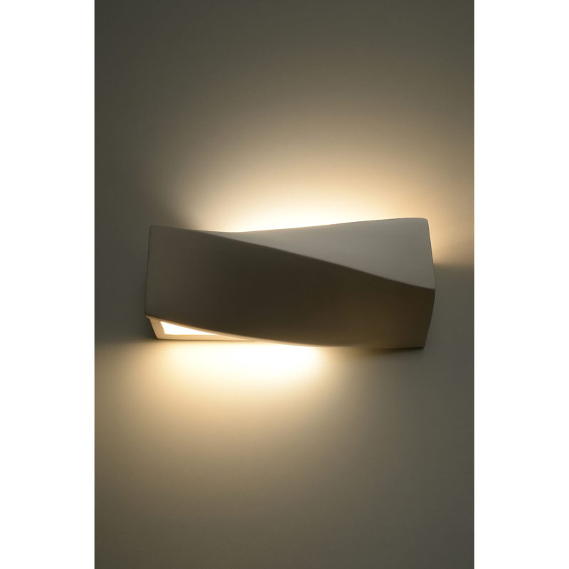 Anberlyn Ceramic Flush Mounted Sconce, 15cm H x 35cm W x 12cm D