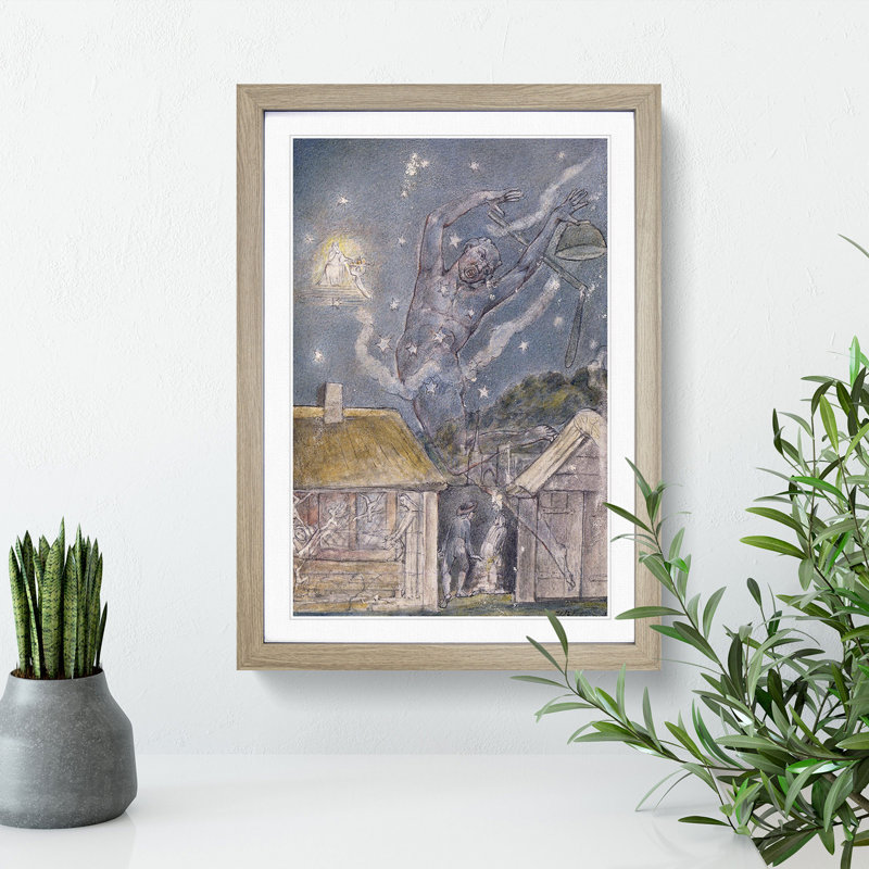 The Goblin by William Blake - Picture Frame Painting, 36cm H x 27cm W x 2cm D, Oak