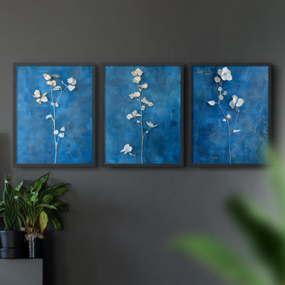 Étude florale XXIV - ensemble de 3 estampes numériques - prêt à accrocher