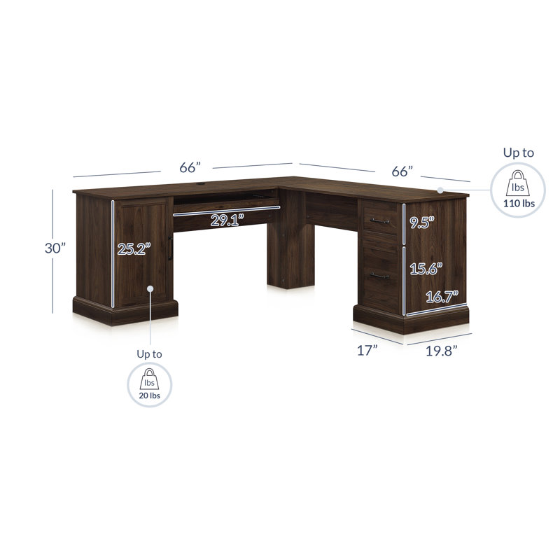 Bureau 66 po Elenamarie, Brun foncé