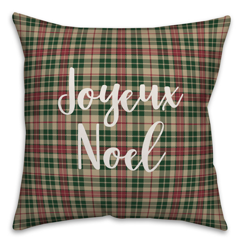  Joyeux Noël en écossais tartan, Housse de coussin