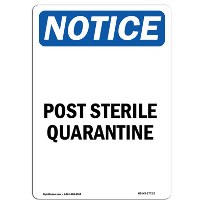Enseigne de quarantaine Post Stérile