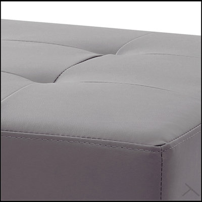 Chic Gray Contemporary Ottoman with Multi-Functional Design for Modern Living and Extra Seating