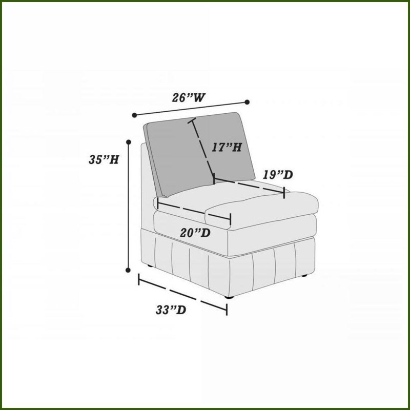 Chaise de salon modulaire sans accoudoirs en tissu de suède gris granit avec coussin triple couche | Sans accoudoirs | Suède | Gris