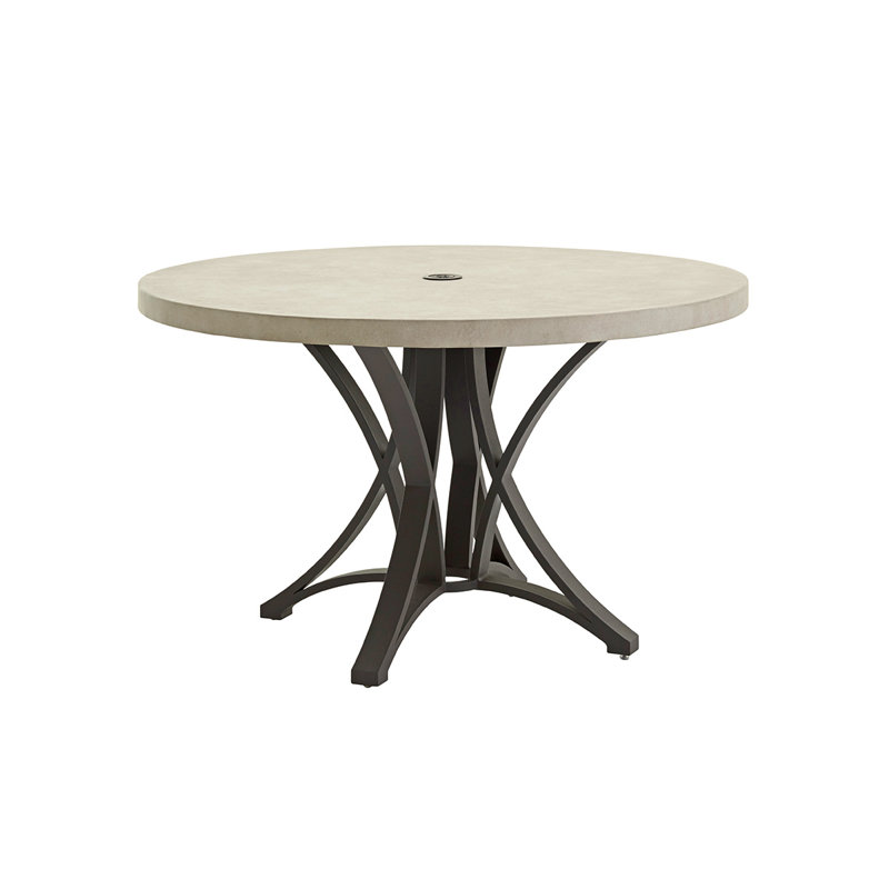 Cypress Point 48" Round Gray Aluminum Dining Table