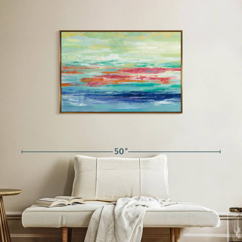 California Surf, Cadre flottant doré, 37 po x 25 po