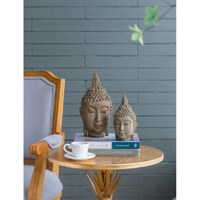 Tête de Bouddha méditant, 8" H x 4.5" W x 4.3" D, 2