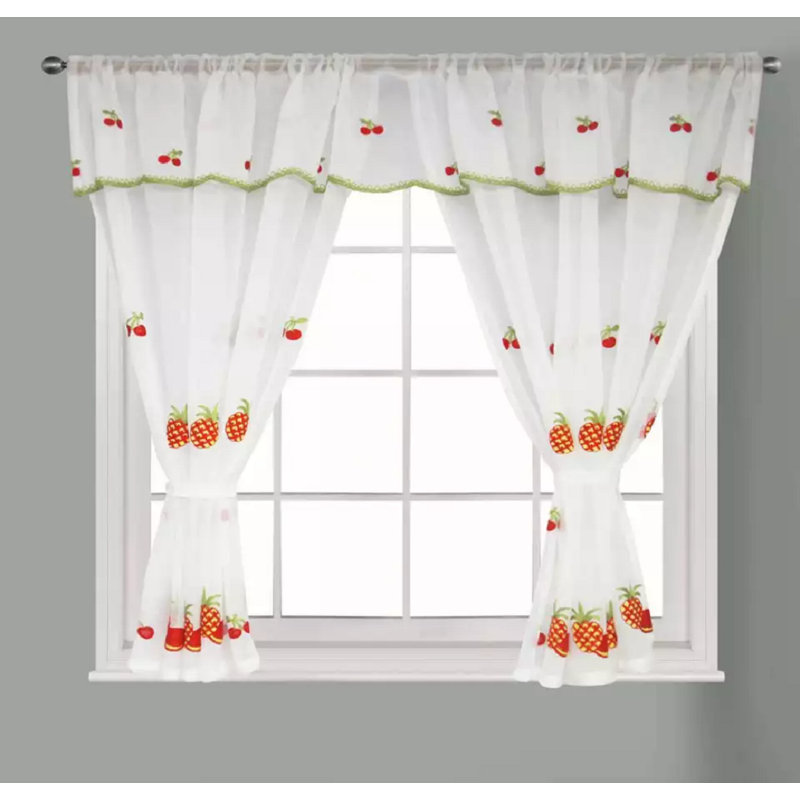 Kitchen Curtain Kingston Red 48, 48cm H x 36cm W