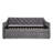Twin Size Upholstered Daybed with Pop-up Trundle and USB Charging, Grey-1299762096