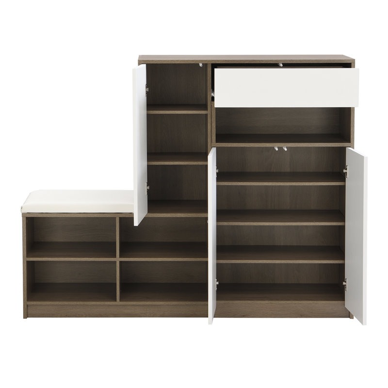 24 Pair Shoe Storage Cabinet, White
