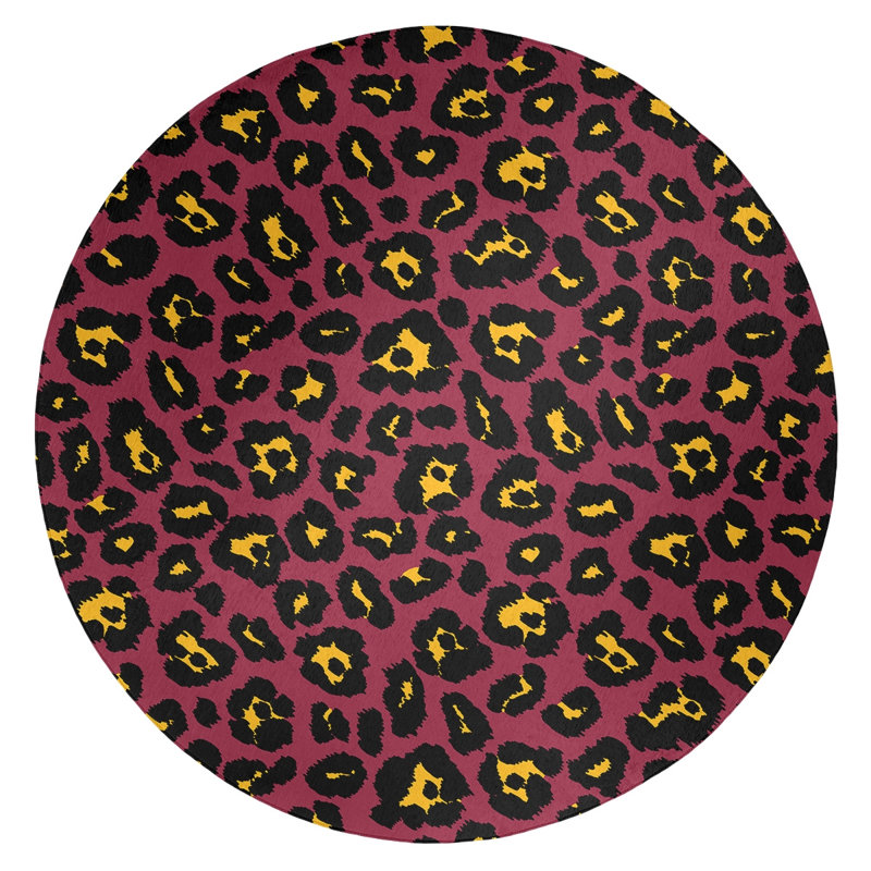 Animal Print Indoor Rug, Round 5'