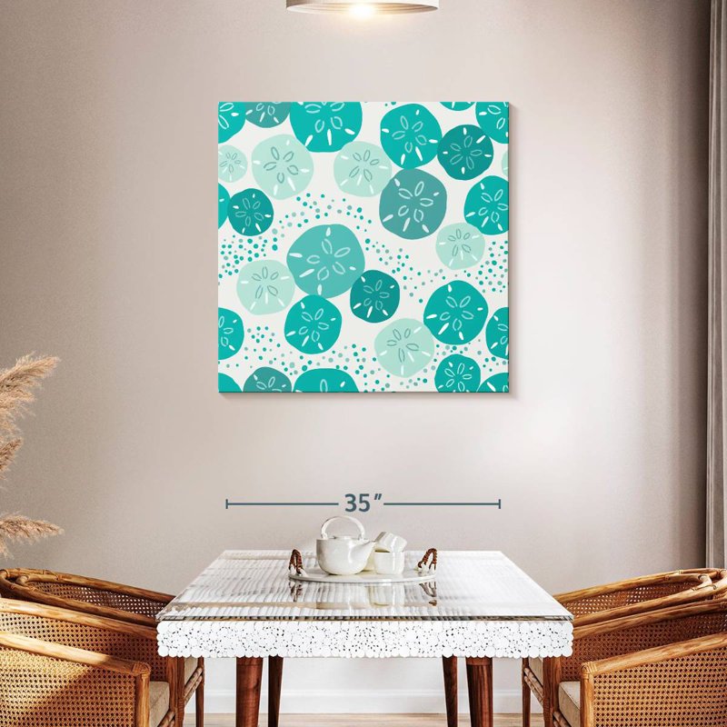 Dollars de sable turquoise, H 36 po x l 36 po