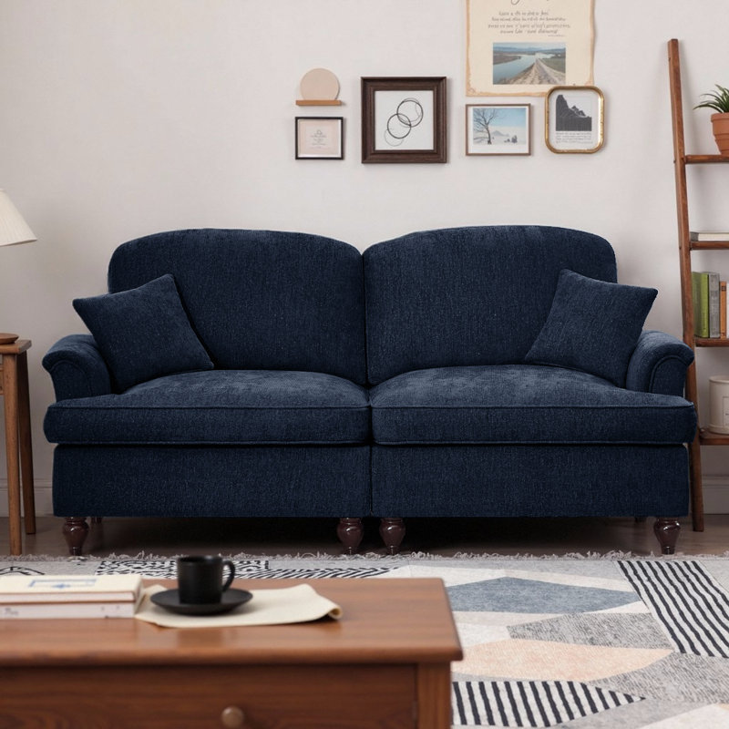Canapé 2 places Mid-Century, Bleu