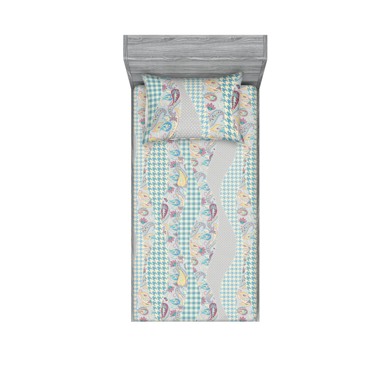 Ensemble de draps et taies décoratives Ambesonne, Ensemble de draps pour lit simple avec 1 taie d'or