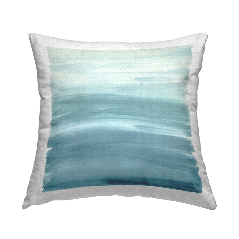 Coussin d'extérieur à imprimé dégradé bleu discret par Allie Corbin