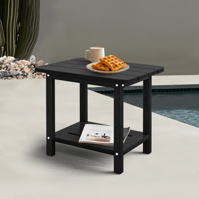 HDPE Adirondack 2-Tier End Table – Weatherproof & Durable Outdoor Side Table for Patio, Poolside, and Lawn