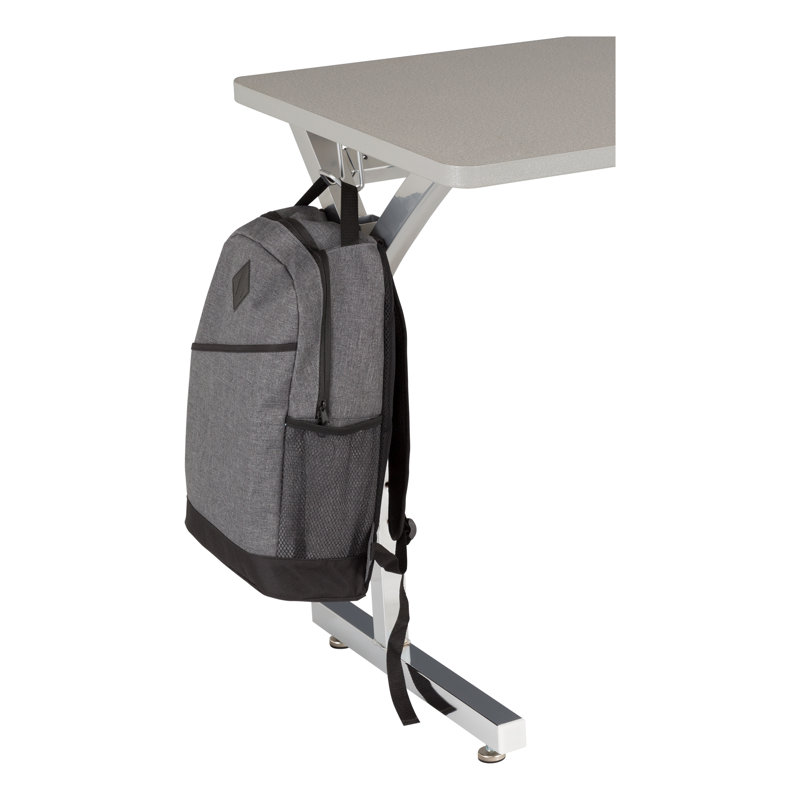 Rectangle Y-Frame Adjustable Height Collaborative Two Student Desk, Gray Spectrum
