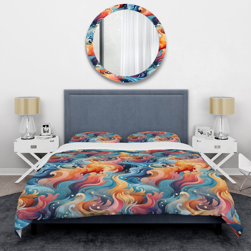 Ensemble de housse de couette abstrait Guidé Inner Journey Mediation I - Polyester en microfibre